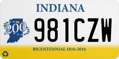 IN license plate 981CZW