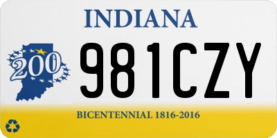 IN license plate 981CZY