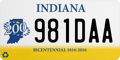 IN license plate 981DAA