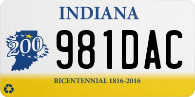 IN license plate 981DAC