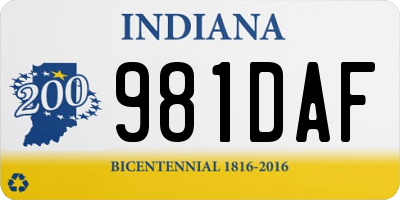IN license plate 981DAF