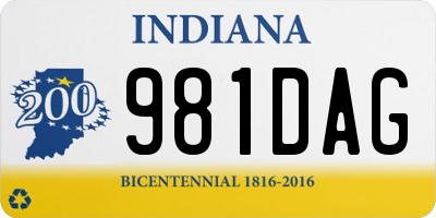 IN license plate 981DAG