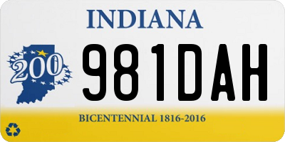 IN license plate 981DAH