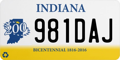 IN license plate 981DAJ