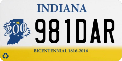 IN license plate 981DAR