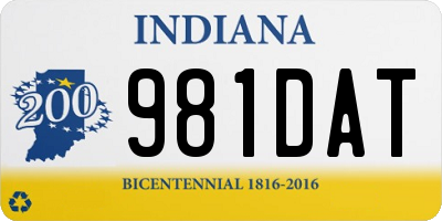 IN license plate 981DAT