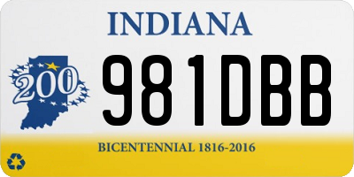 IN license plate 981DBB