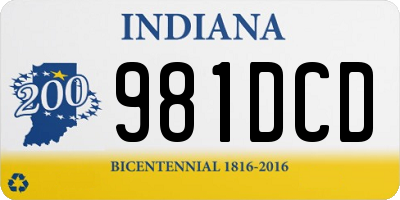 IN license plate 981DCD