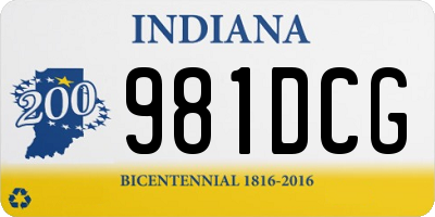 IN license plate 981DCG