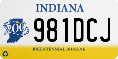 IN license plate 981DCJ