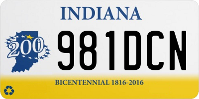 IN license plate 981DCN