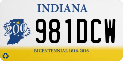 IN license plate 981DCW
