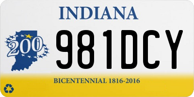 IN license plate 981DCY