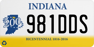 IN license plate 981DDS