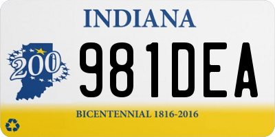 IN license plate 981DEA