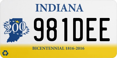 IN license plate 981DEE