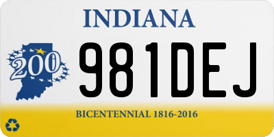 IN license plate 981DEJ