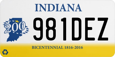 IN license plate 981DEZ