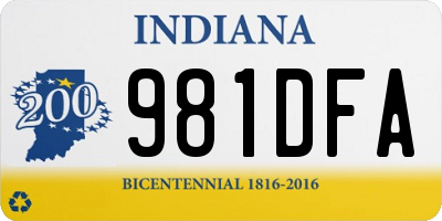 IN license plate 981DFA