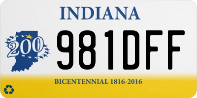 IN license plate 981DFF