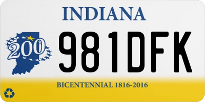 IN license plate 981DFK