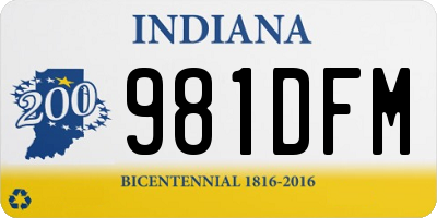 IN license plate 981DFM