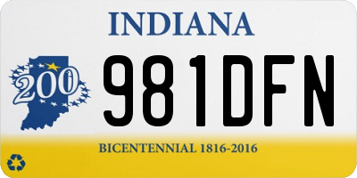 IN license plate 981DFN