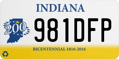 IN license plate 981DFP