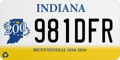 IN license plate 981DFR