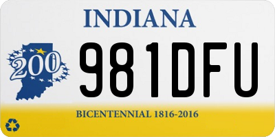 IN license plate 981DFU