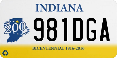 IN license plate 981DGA