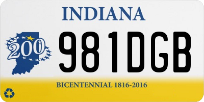 IN license plate 981DGB