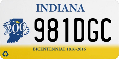 IN license plate 981DGC