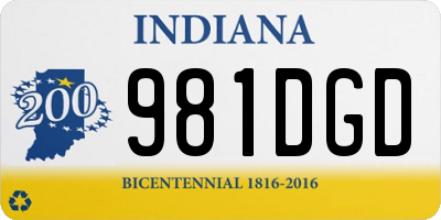 IN license plate 981DGD