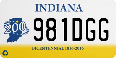 IN license plate 981DGG
