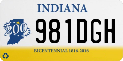 IN license plate 981DGH