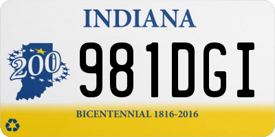 IN license plate 981DGI