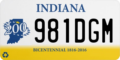 IN license plate 981DGM
