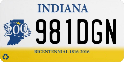 IN license plate 981DGN