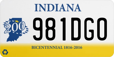 IN license plate 981DGO