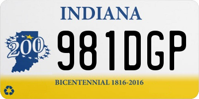 IN license plate 981DGP