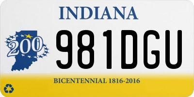 IN license plate 981DGU