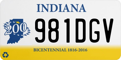 IN license plate 981DGV