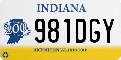 IN license plate 981DGY