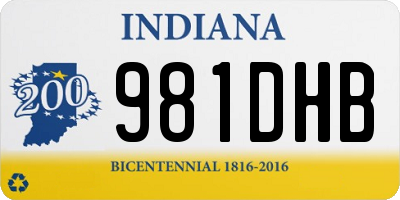 IN license plate 981DHB