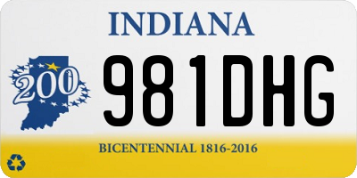 IN license plate 981DHG