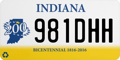 IN license plate 981DHH
