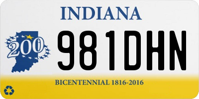 IN license plate 981DHN