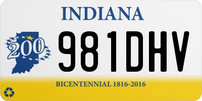 IN license plate 981DHV