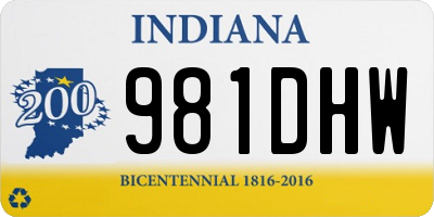 IN license plate 981DHW